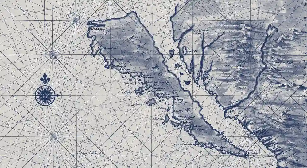 Map from about 1650 that draws California as an island, an error mapmakers copied from one another for over a century